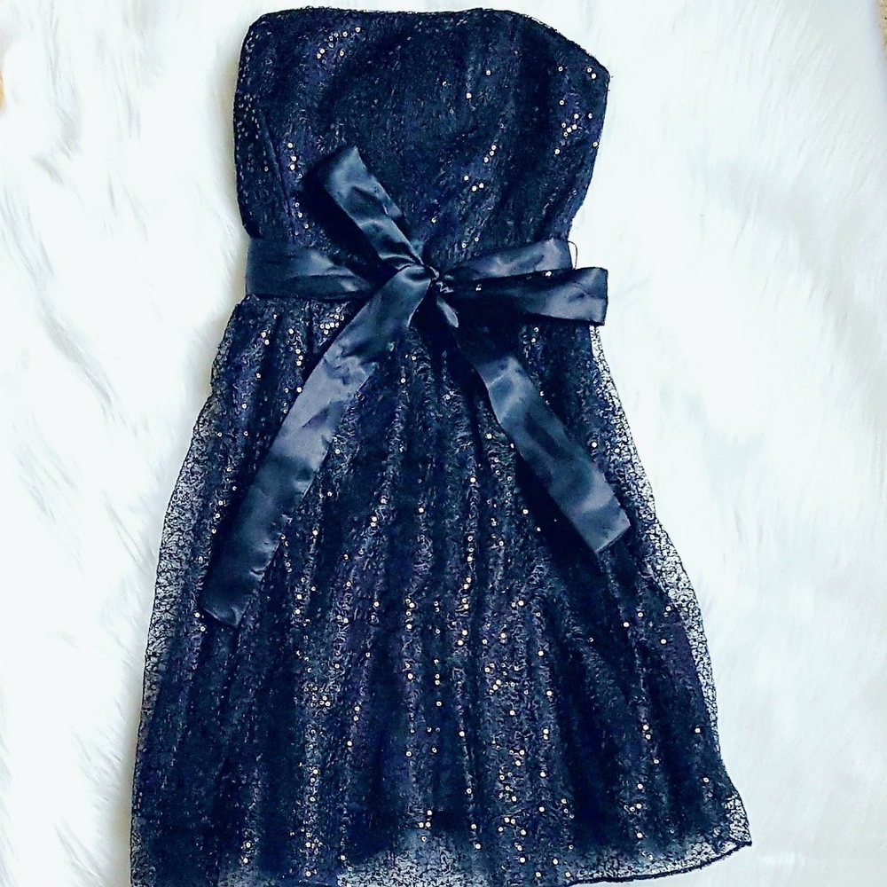 Black Sequin Mesh Dress